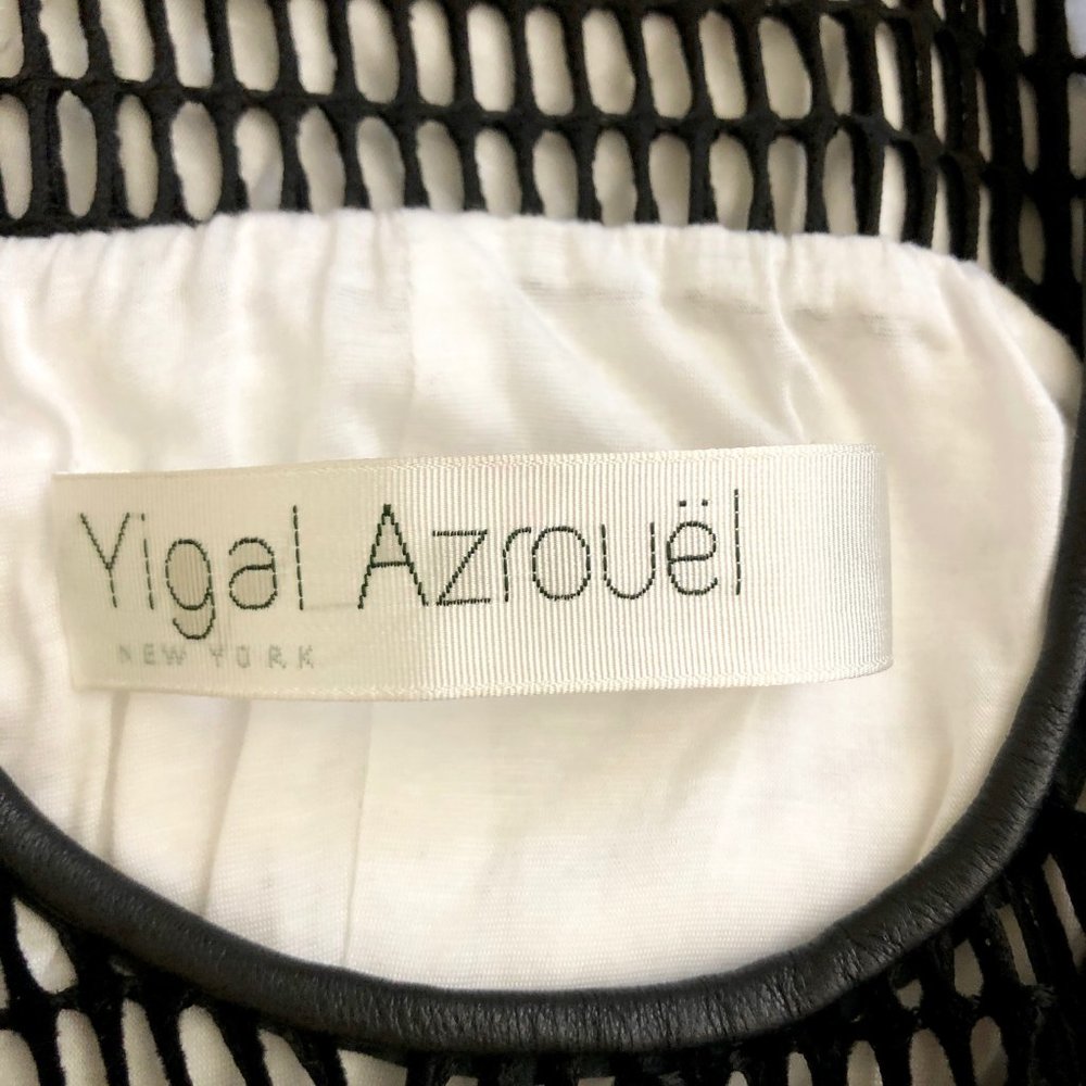 yigal azrouel leather trim mesh tank blouse - Picture 5 of 7